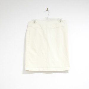 MONOPRIX Vintage Japanese Off-White Micro-Velvet Pencil Skirt | Size M